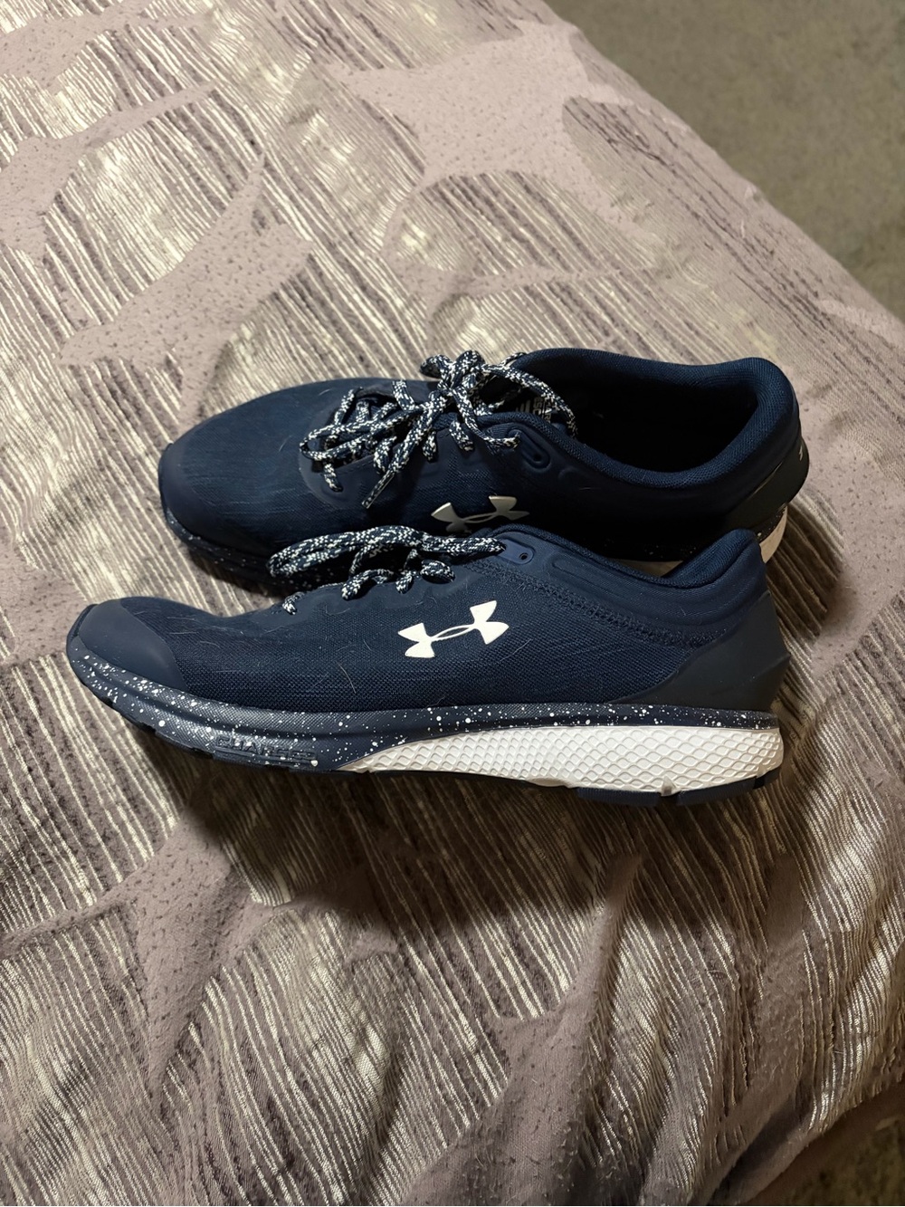 Under Armour Navy and White Running Sneakers